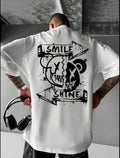 Men's Oversized Cotton Streetwear T-Shirt - Smile
